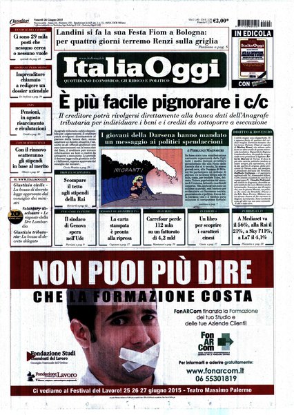 Italia oggi : quotidiano di economia finanza e politica